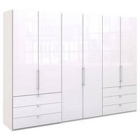 FALTTÜRENSCHRANK in Weiss  - Chromfarben/Weiss, Basics, Glas/Holzwerkstoff (300/216/58cm) - Venda