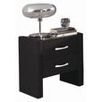 NACHTSCHRANK 52/55/39 cm  - Anthrazit/Silberfarben, Design, Glas/Kunststoff (52/55/39cm) - Carryhome