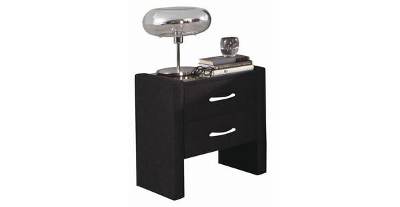 NACHTSCHRANK 52/55/39 cm  - Anthrazit/Silberfarben, Design, Glas/Kunststoff (52/55/39cm) - Carryhome