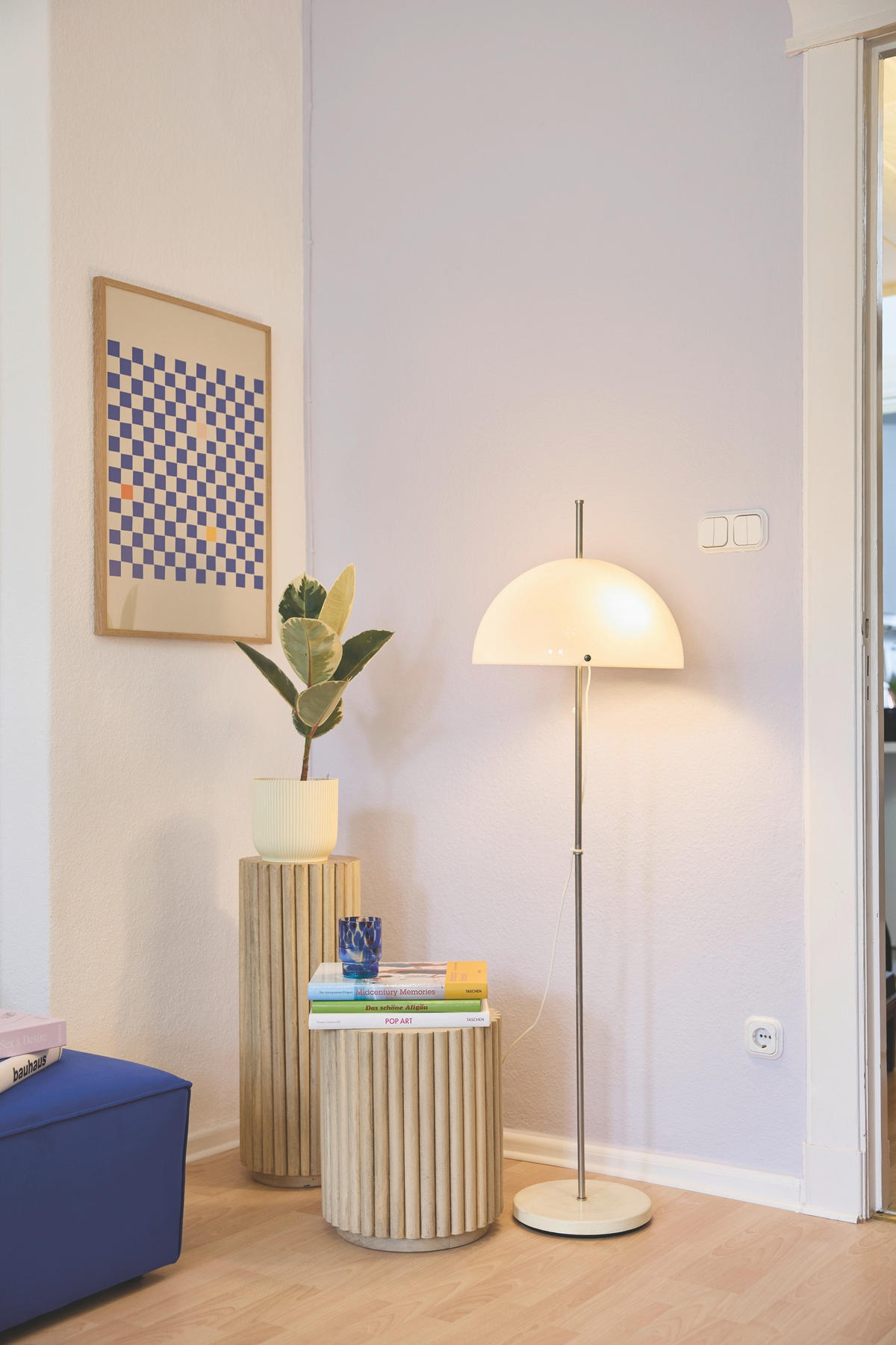 BLUMENSÄULE Holz Mangoholz massiv  - Naturfarben, Design, Holz (25/25/66cm) - MID.YOU