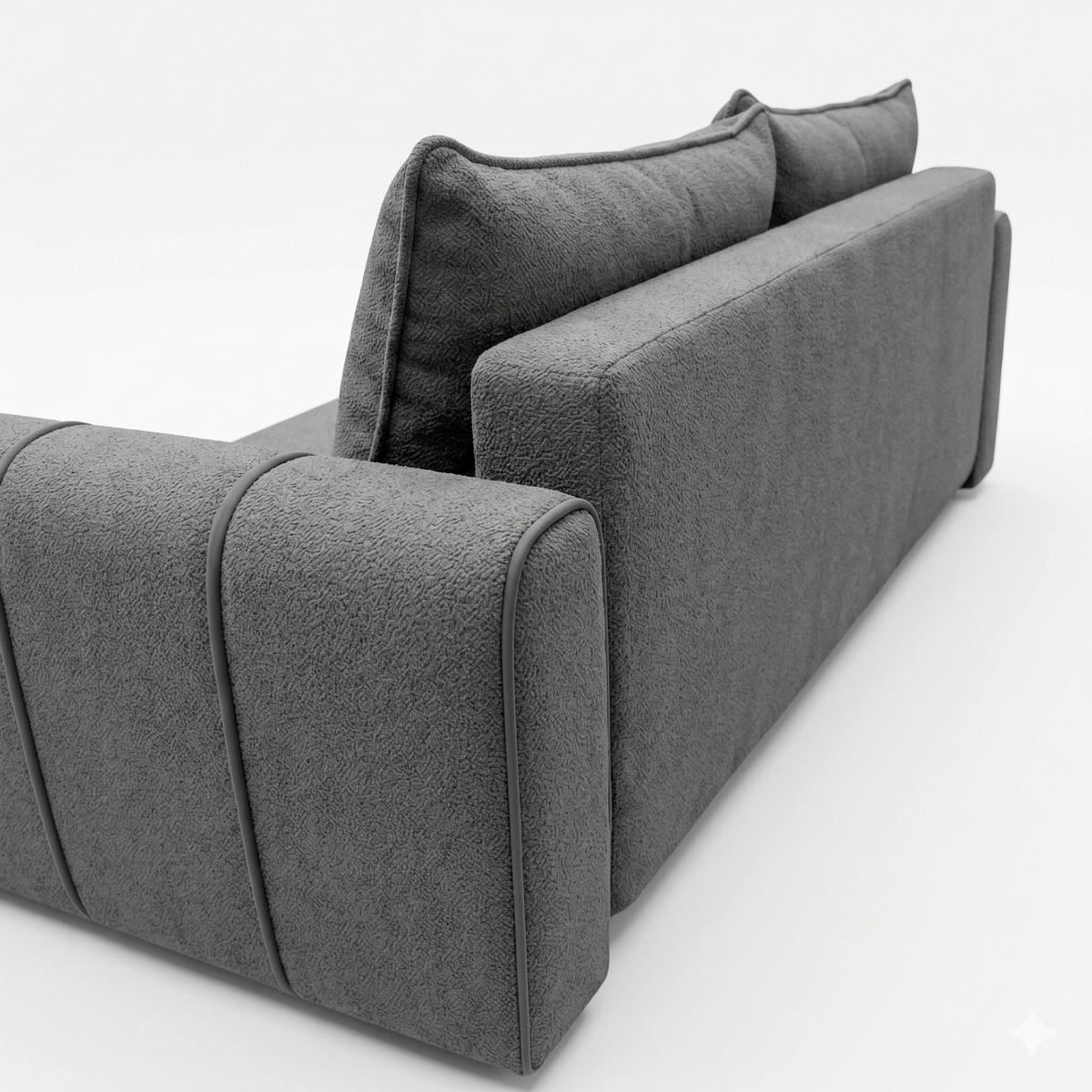 SCHLAFSOFA KIARA Bouclé Dunkelgrau  inkl.  - Dunkelgrau/Schwarz, Design, Kunststoff/Textil (235/100/100cm) - MID.YOU