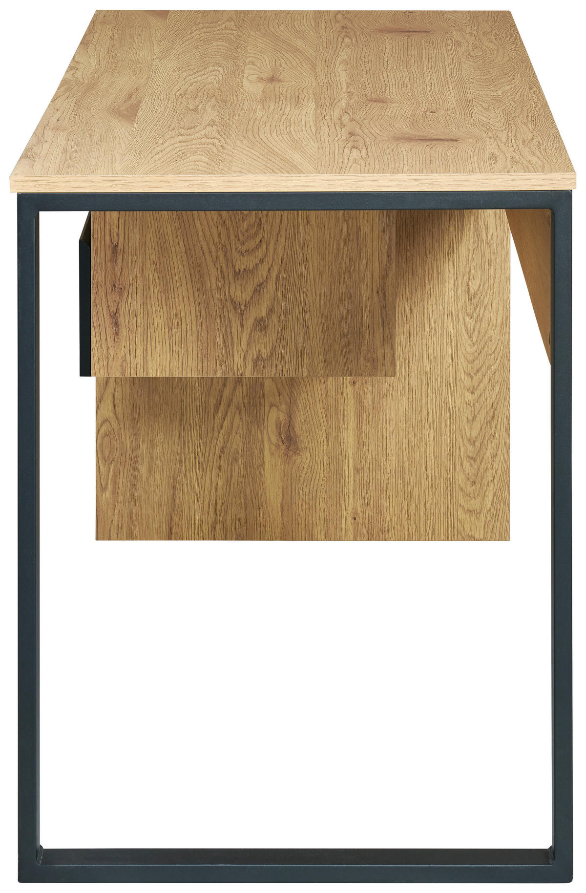 SCHREIBTISCH , Schwarz, Eichefarben,  - Eichefarben/Schwarz, MODERN, Holzwerkstoff/Metall (140/76/60cm) - MID.YOU