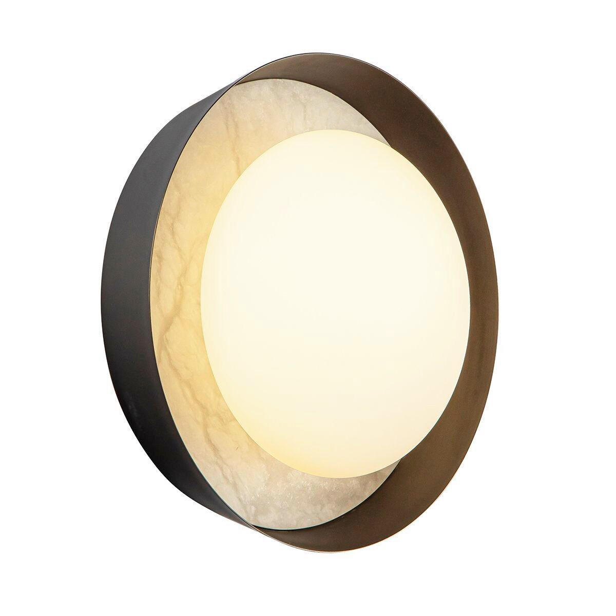 LED-WANDLEUCHTE 21,6/9,1 cm    - Graubraun, KONVENTIONELL, Glas/Stein (21,6/9,1cm) - Elstead Lighting