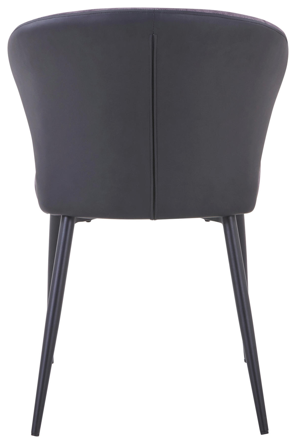 STUHL  in Eisen Lederlook, Samt Metall, Textil  - Dunkelgrau/Schwarz, MODERN, Textil/Metall (57/79/53cm) - Livetastic
