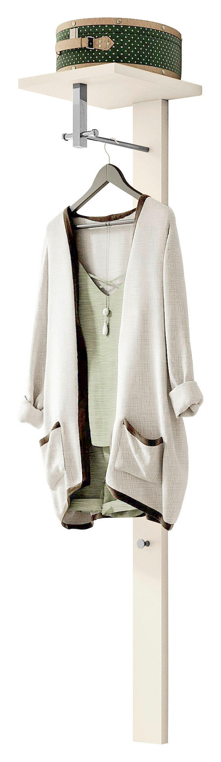 GARDEROBE 3-teilig  in 170/185/33 cm  - Sandfarben, Design, Glas/Holzwerkstoff (170/185/33cm) - Moderano