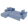 ECKSOFA in Samt Hellblau  - Chromfarben/Hellblau, KONVENTIONELL, Kunststoff/Textil (195/293cm) - Carryhome