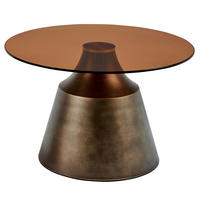 SOFFBORD i metall, glas 70/70/41,5 cm  - bronsfärgad/brun, Design, metall/glas (70/70/41,5cm) - MID.YOU