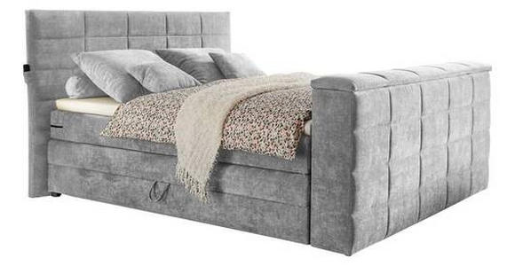 BOXSPRINGBETT 180/200 cm in Silberfarben - Silberfarben, KONVENTIONELL, Textil (180/200cm) - Carryhome