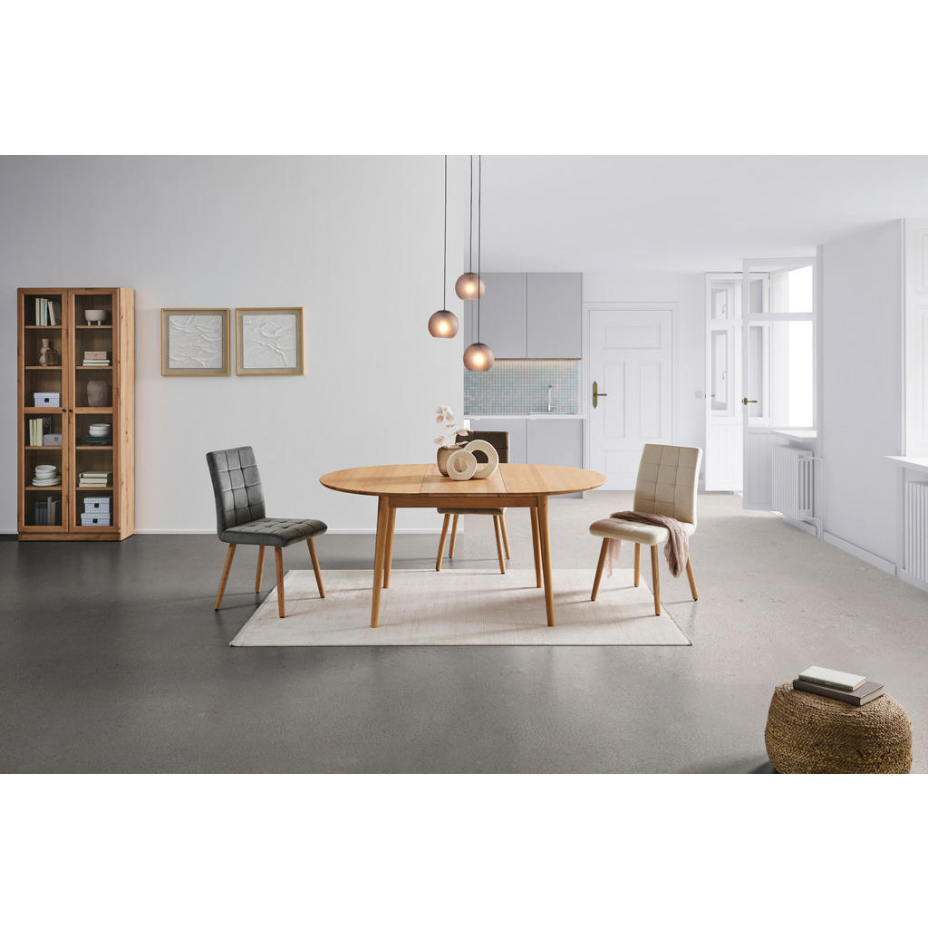 Thumbnail - Livetastic Esstisch, Kernbuche, Holz, Kernbuche, massiv, rund, konisch, 120x75x120-165 cm, ausziehbar, gastro- und objek...