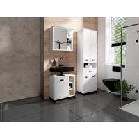 BADEZIMMER 3-teilig  in 114 cm  - Schwarz/Weiß, MODERN, Holzwerkstoff/Kunststoff (114cm) - MID.YOU