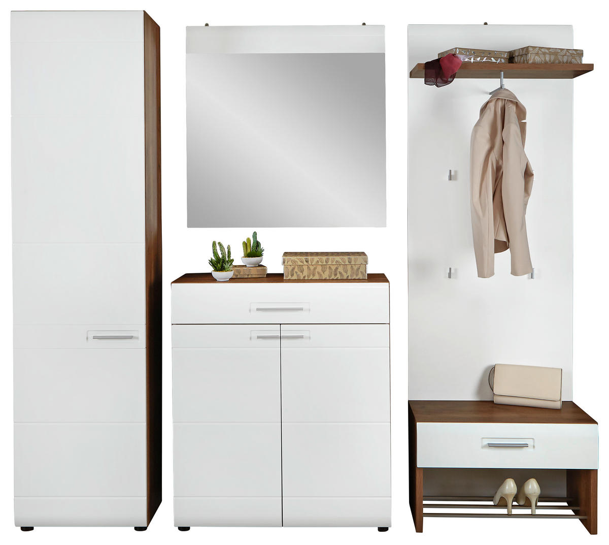 OGLEDALO  85/87/2 cm     - bijela, Design, staklo/drvni materijal (85/87/2cm) - Xora