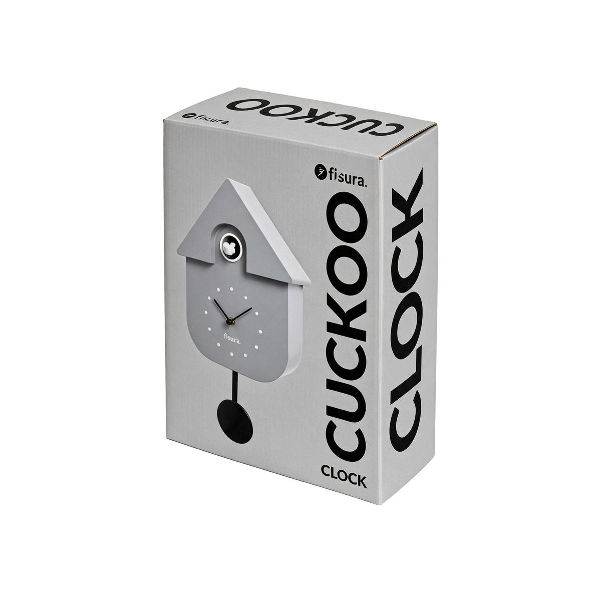 UHR Grau, Schwarz, Weiß  - Schwarz/Weiß, Design, Kunststoff/Metall (21/21/30cm)