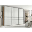 SCHWEBETÜRENSCHRANK 280/222/68 cm 3-türig Weiß, Eiche Artisan  - Graphitfarben/Eiche Artisan, Design, Glas/Holzwerkstoff (280/222/68cm) - Moderano