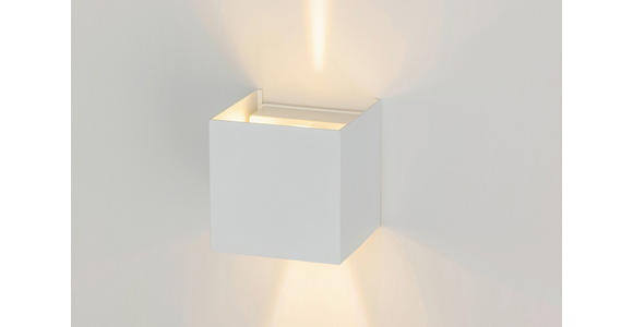 LED-WANDLEUCHTE 10/10/10 cm   - Weiß, Basics, Kunststoff/Metall (10/10/10cm) - Novel