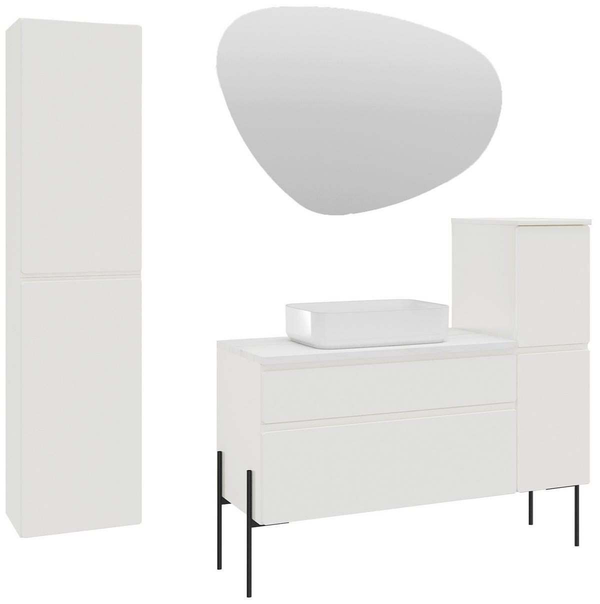 HOCHSCHRANK 35/150/33 cm  - Weiß, MODERN, Glas/Holzwerkstoff (35/150/33cm) - Welnova