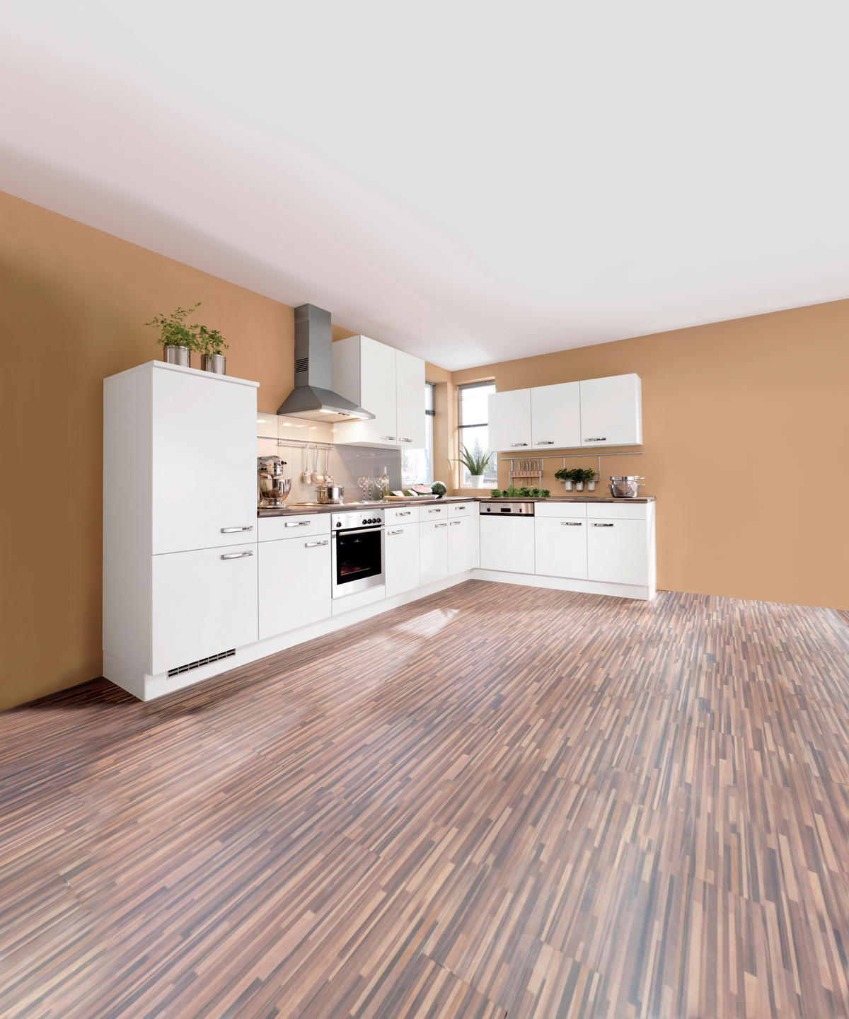 EINBAUKÜCHE   - Weiß, Design, Holzwerkstoff - Celina