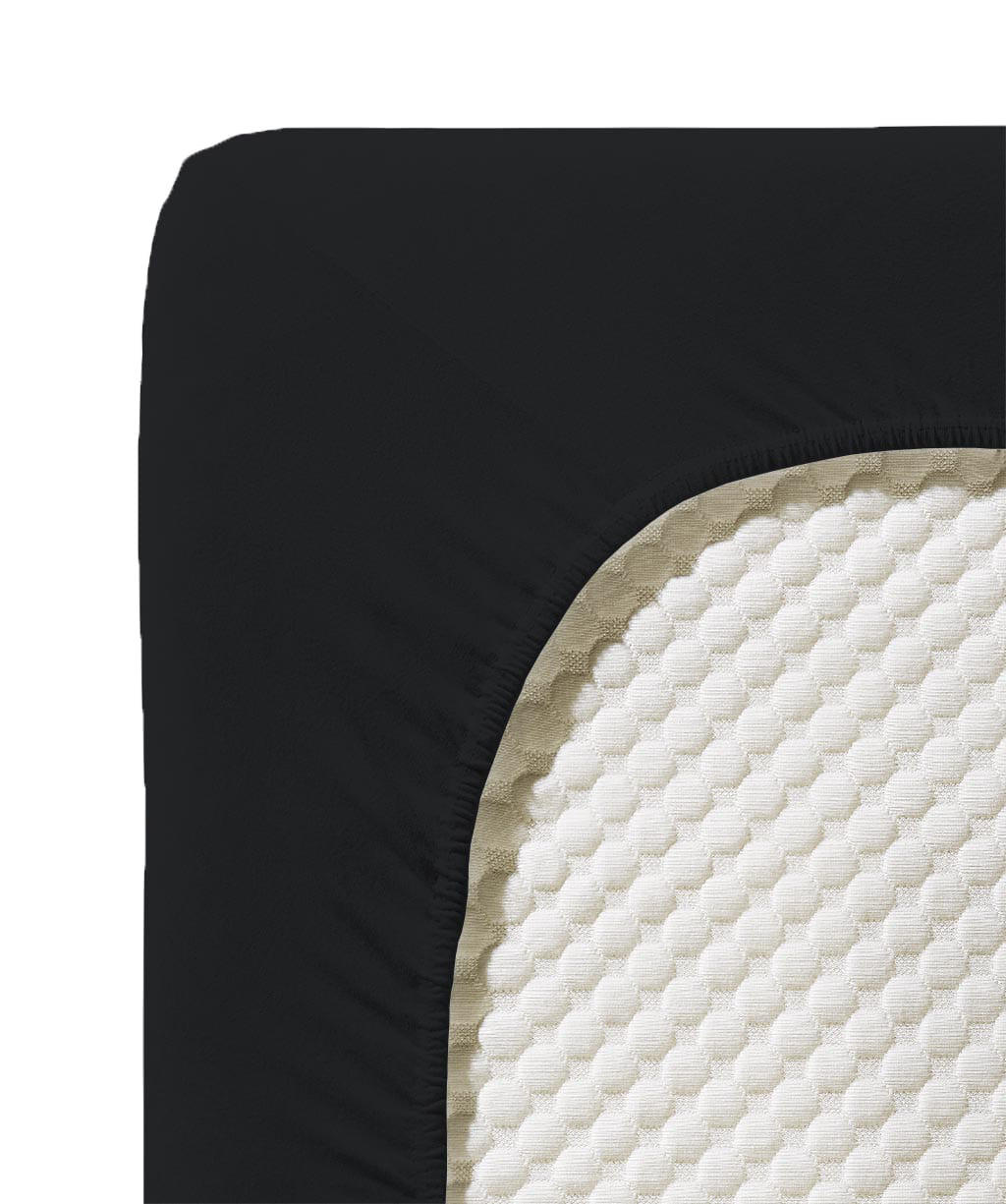 SPANNBETTTUCH Jenny C Single-Jersey  - Schwarz, Basics, Textil (100/200cm) - Fleuresse