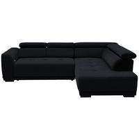 ECKSOFA in Chenille Anthrazit  - Anthrazit/Schwarz, Design, Kunststoff/Textil (284/205cm) - MID.YOU