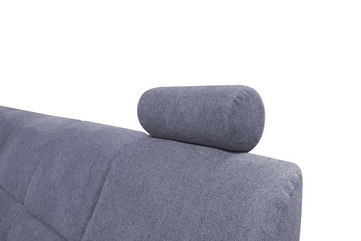 ECKSOFA Blaugrau Webstoff  - Silberfarben/Blaugrau, Design, Holz/Kunststoff (216/270cm) - Livetastic