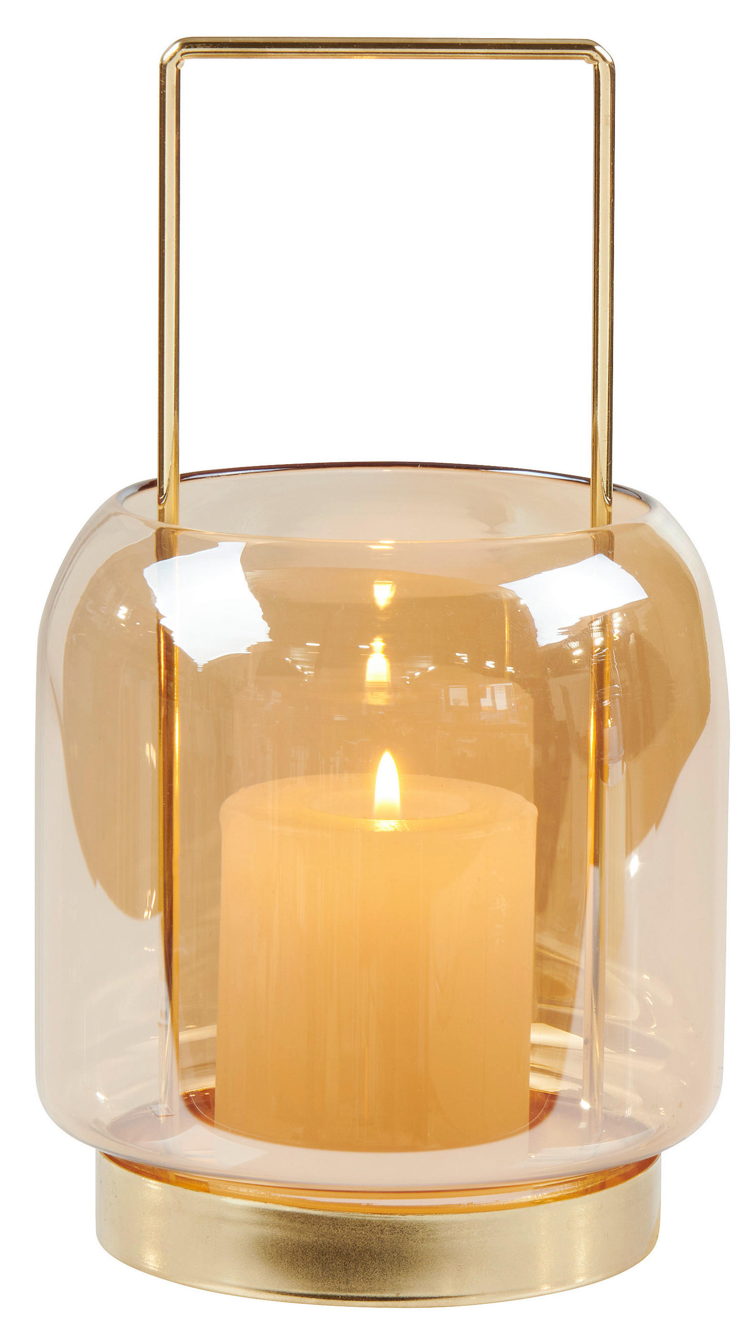 MÉCSESTARTÓ - arany, Trend, Üveg/fém (12/22cm) - Ambia Home