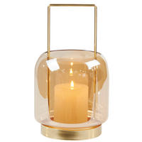 MÉCSESTARTÓ - arany, Trend, Üveg/fém (12/22cm) - Ambia Home