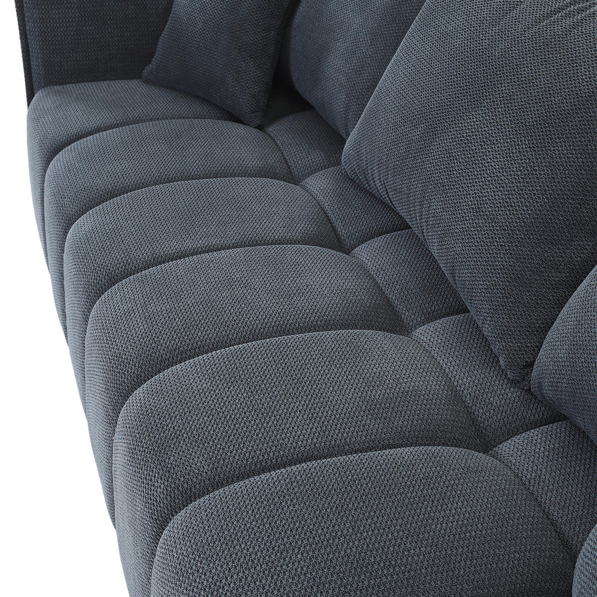 SCHLAFSOFA Plüsch Anthrazit  inkl. Zierkissen, Rückenkissen, Bettkasten, Schlaffunktion, Rücken echt, Liegefläche im Originalstoff  - Anthrazit/Schwarz, KONVENTIONELL, Kunststoff/Textil (200/73/105cm) - Carryhome