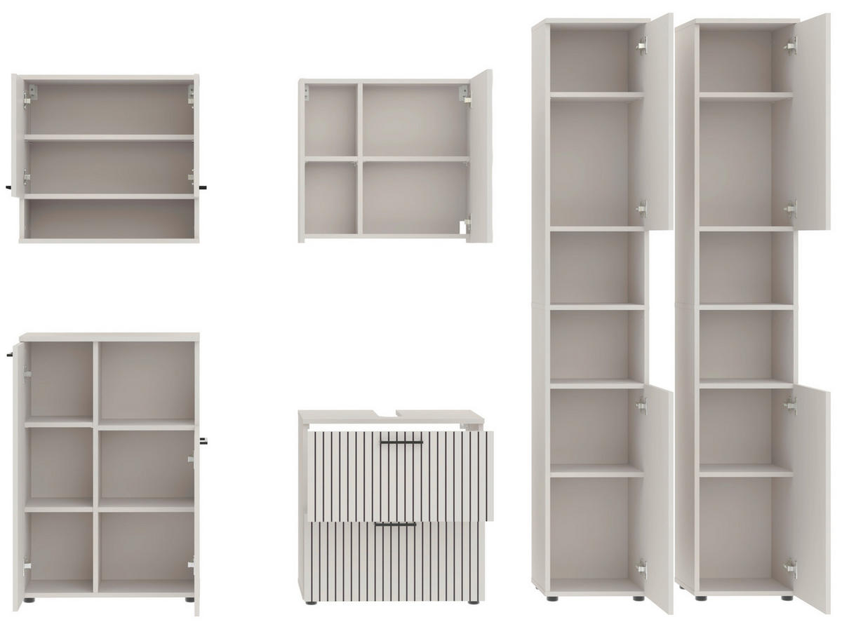 Baie 6 piese, 235 cm - cașmir/negru, Trend, sticlă/metal (235cm) - Respekta