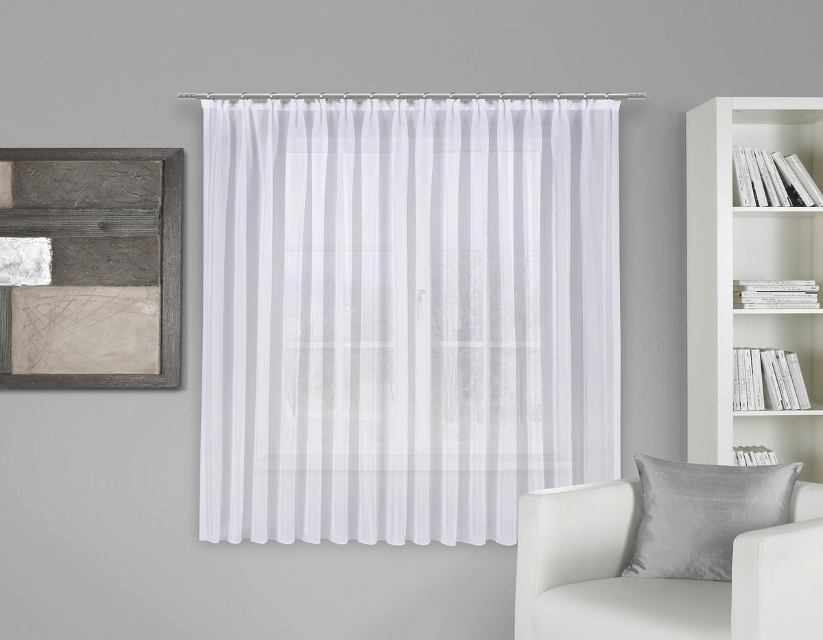 FERTIGSTORE  halbtransparent   450/145 cm  - Weiß, Basics, Textil (450/145cm) - Esposa