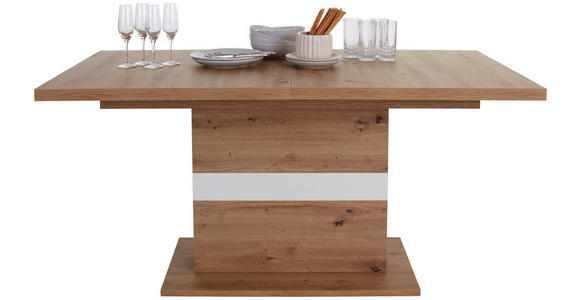 Ausziehtisch Kashmir 160 Az - Eichefarben/Weiß, MODERN, Holzwerkstoff (160/76/90cm) - James Wood
