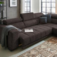 ECKSOFA  in Mikrofaser Braun  301/207 cm  - Schwarz/Braun, Design, Textil/Metall (301/207cm) - Xora