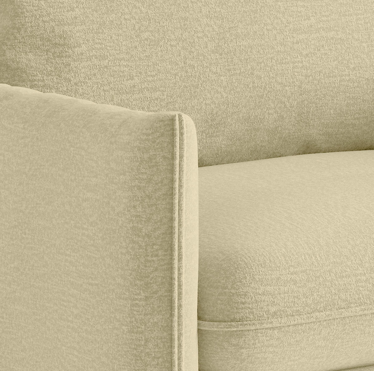 ECKSOFA Samos Beige Samt  - Beige/Schwarz, Design, Textil/Metall (267/204cm) - Livetastic