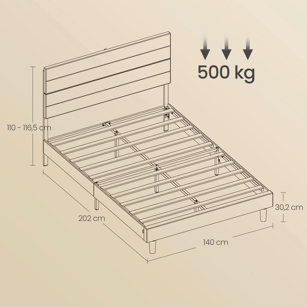 BETT 140/200 cm  in Schwarz, Schieferfarben  - Schieferfarben/Schwarz, Basics, Textil/Metall (140/200cm) - Boxxx