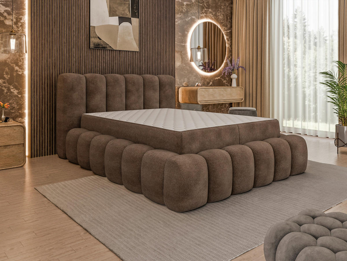 POLSTERBETT Lattenrost, Bettkasten Braun 140/200 cm  - Birkefarben/Schwarz, Trend, Holz/Kunststoff (140/200cm) - Esposa