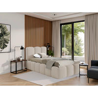 POLSTERBETT Lattenrost, Bettkasten 90/200 cm  in Sandfarben  - Sandfarben, MODERN, Holz/Textil (90/200cm) - Livetastic