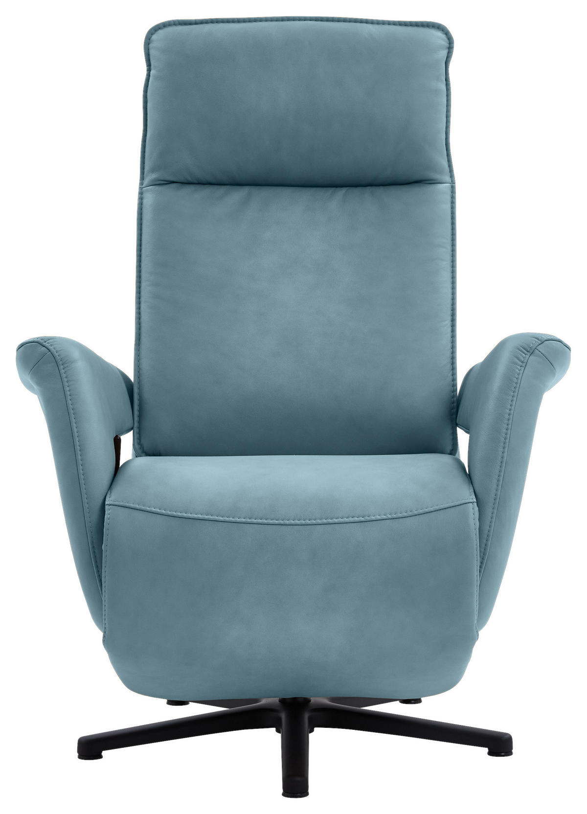RELAXSESSEL in Leder Blau  - Blau/Schwarz, Design, Leder/Metall (83/112/87-174cm) - Valdera