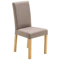 STUHL Webstoff Taupe, Buchefarben  - Taupe/Buchefarben, KONVENTIONELL, Holz/Textil (44/92/57cm) - Carryhome