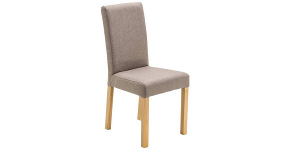 STUHL Webstoff Taupe, Buchefarben - Taupe/Buchefarben, KONVENTIONELL, Holz/Textil (44/92/57cm) - Carryhome