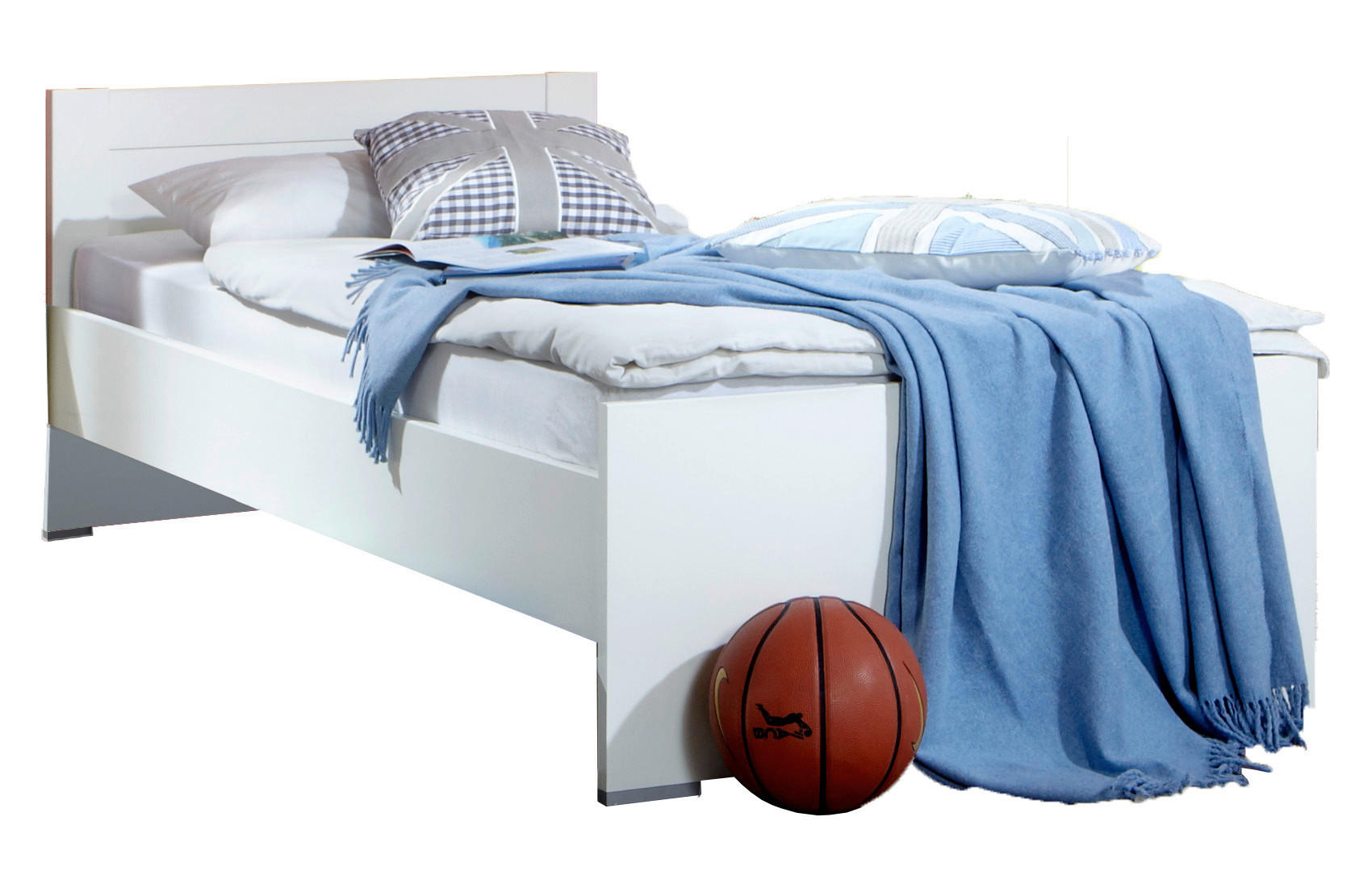 POSTEĽ, 90/200 cm biela - biela, Basics, kompozitné drevo (90/200cm)