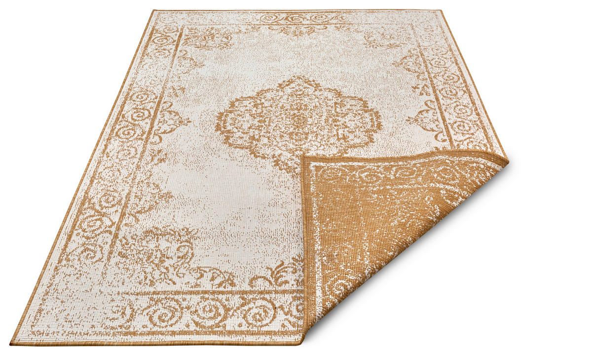 OUTDOORTEPPICH 80/150 cm Twin Supreme Creme, Honig  - Creme/Honig, Design, Kunststoff (80/150cm)