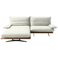 ECKSOFA Chenille, Flachgewebe Creme, Wildeiche  - Wildeiche/Creme, Design, Holz/Textil (161/284cm) - Koinor