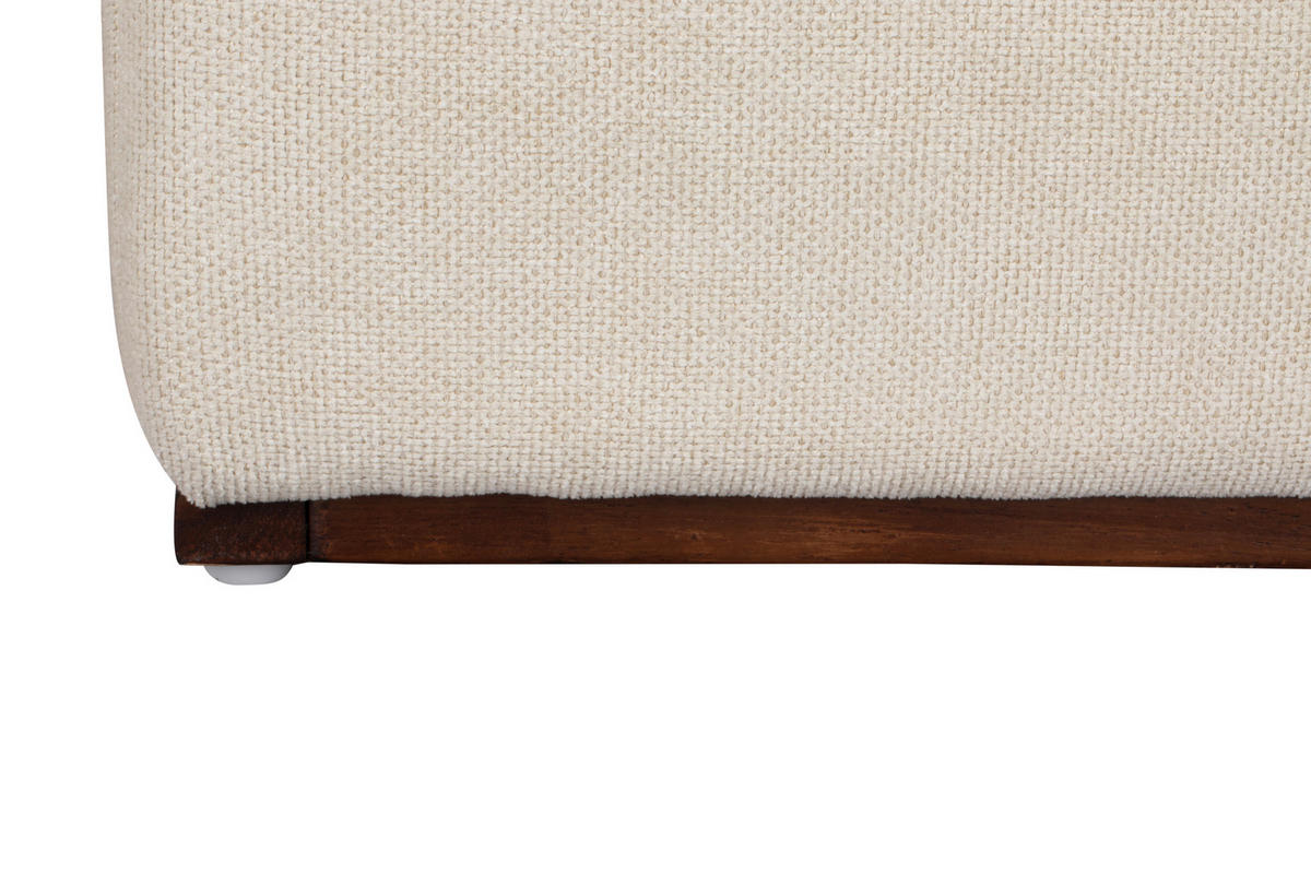 HOCKERBANK 122/41/45 cm Webstoff Beige Kiefer Sperrholz  - Beige/Naturfarben, Design, Holz/Textil (122/41/45cm) - MID.YOU