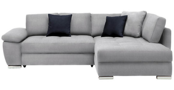 ECKSOFA in Webstoff Hellgrau  - Chromfarben/Silberfarben, Design, Kunststoff/Textil (276/212cm) - Carryhome