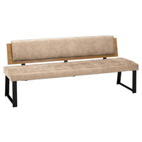 SITZBANK in Holz, Textil Beige  - Beige/Schwarz, Design, Holz/Textil (160/85/60cm) - Venda