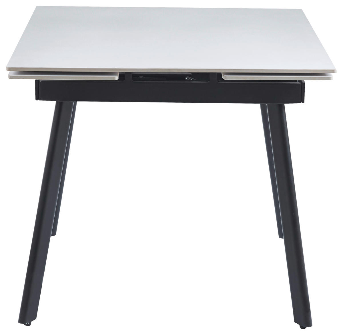 JEDILNA MIZA, bela  - črna/bela, Basics, kovina/keramika (90-150/77/90cm) - Novel