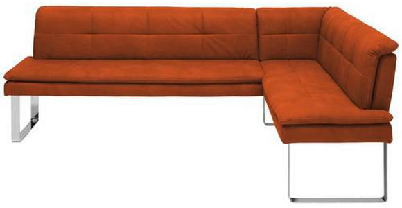 ECKBANK 213/154 cm  in Orange, Chromfarben  - Chromfarben/Beige, Design, Textil/Metall (213/154cm) - Novel