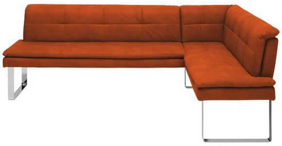 ECKBANK 213/154 cm Mikrofaser Orange, Chromfarben Metall   - Chromfarben/Beige, Design, Textil/Metall (213/154cm) - Novel