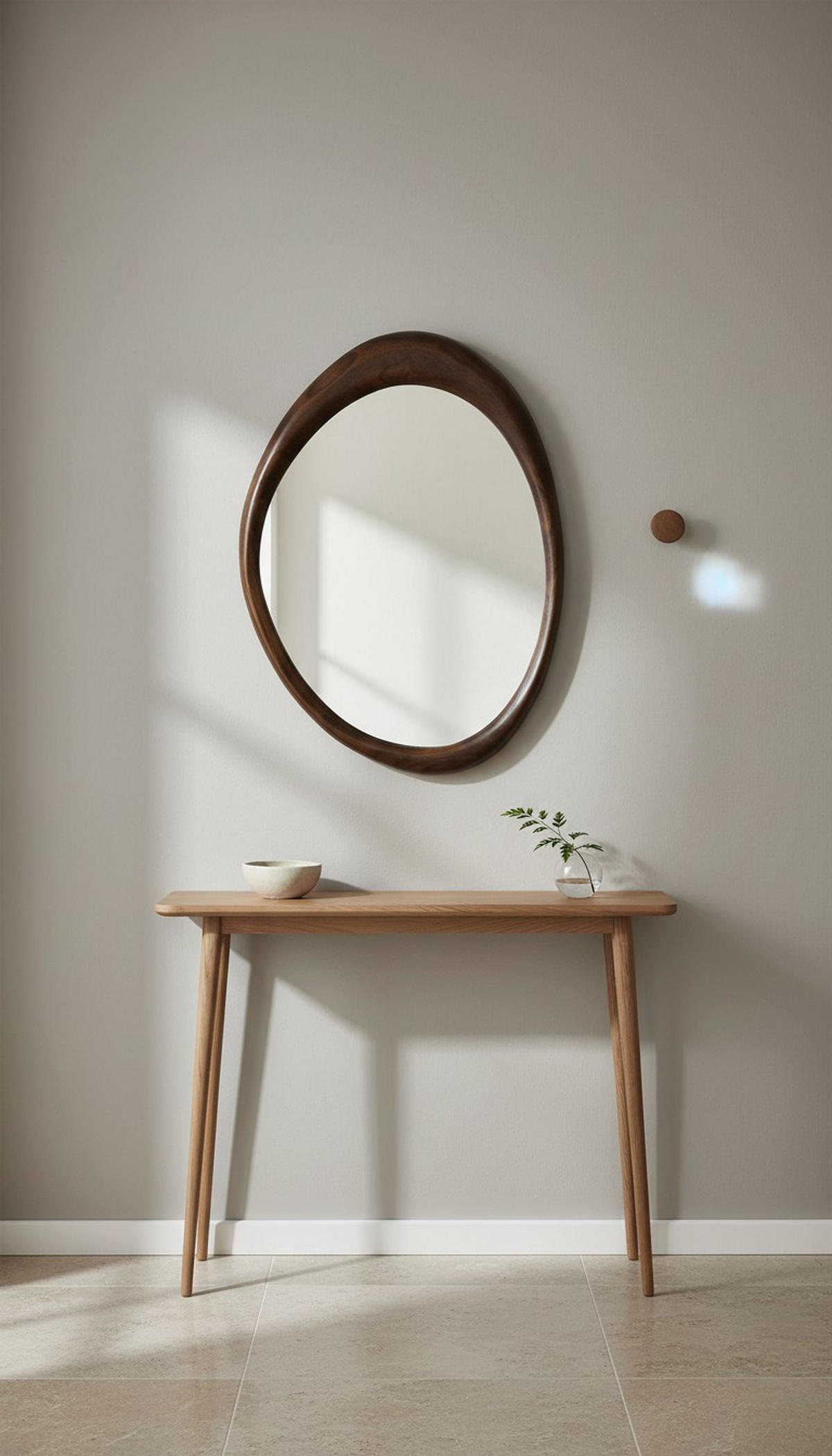 WANDSPIEGEL 40/70/2,3 cm    in oval  - Naturfarben, Basics, Glas/Holz (40/70/2,3cm) - MID.YOU