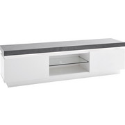 TV-ELEMENT bela, siva - siva/bela, Design, steklo/leseni material (175/48/40cm) - Xora