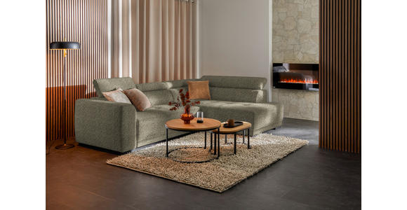 ECKSOFA in Struktur Hellbraun 284/205 cm - Hellbraun/Schwarz, Design, Kunststoff/Textil (284/205cm) - Xora