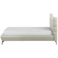 POLSTERBETT 180/200 cm,  in Creme, gepolstertes Kopfteil,  - Creme/Schwarz, Design, Leder/Metall (180/200cm) - Esposa